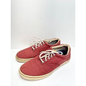 Sperry Sneakers Mens Size 9.5 Halyard Burgundy Corduroy Shoes